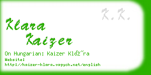 klara kaizer business card